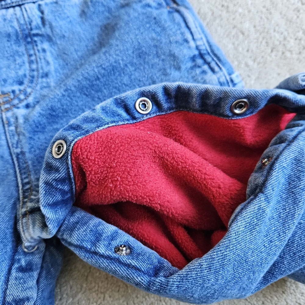 Vintage Old Navy Fleece Lined Denim Overalls
